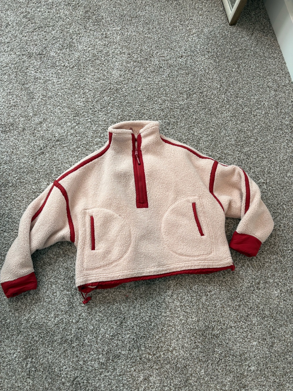FP Movement Mountain High Fleece Light Pink and Red Size Large - Picture 5 of 6